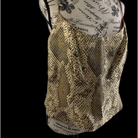 Flores & Flores snake print corset tank silk blend womens 16 - Picture 5 of 10
